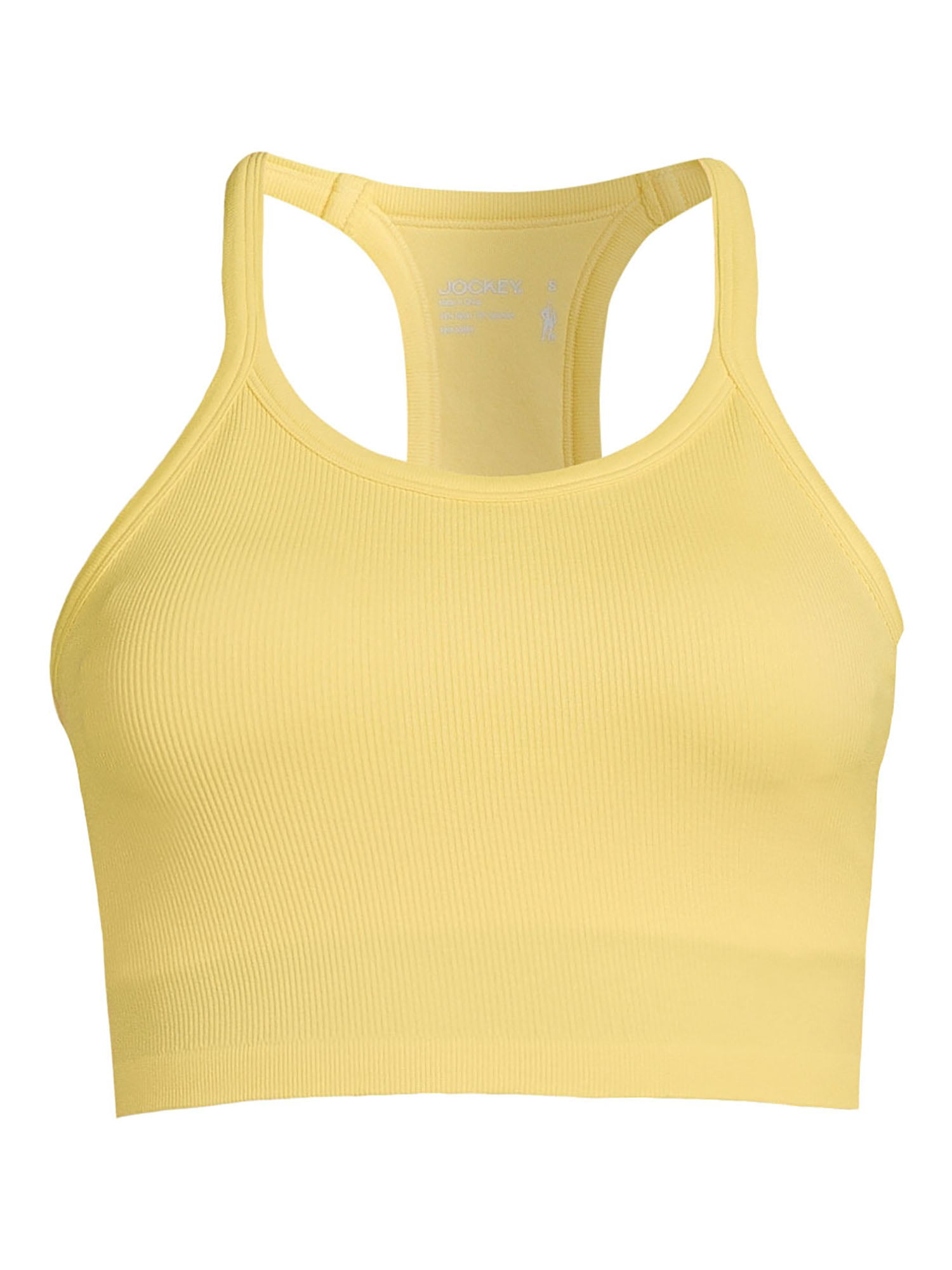 Jockey Women's Activewear Melange Pop Push Up Sports Bra Grey Yellow Medium  NWOT