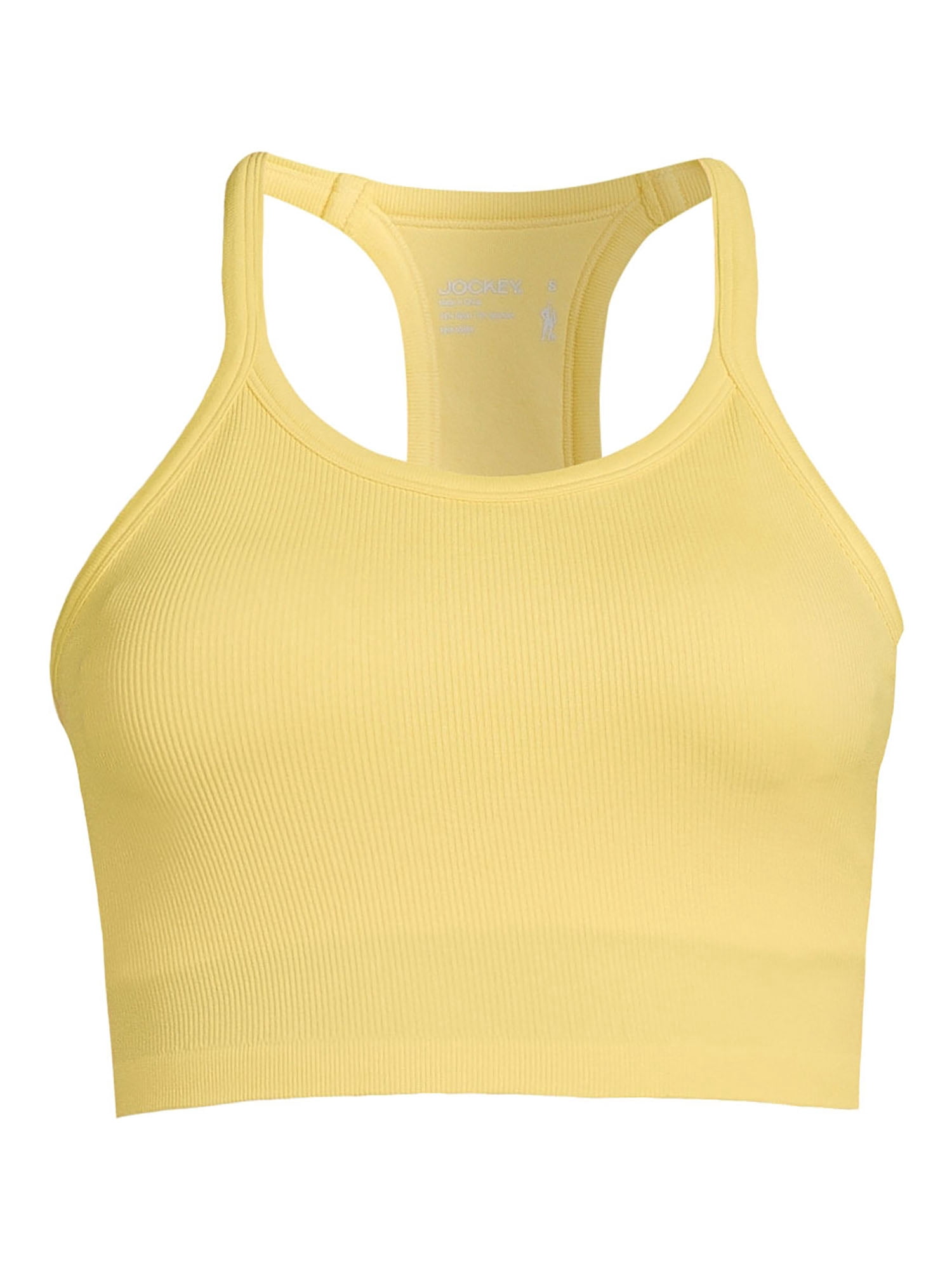Jockey Essentials Women's Medium Impact Seamless Rib Long Line Cami Bra