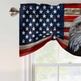 thumbnail image 4 of American Flag Tie Up Valance Curtains for Windows, Kitchen Curtains Window Treatments, Eagle Blue Red USA Flag Vintage Short Window Shades Valances for Bedroom Bathroom Cafe 54"x18", 4 of 8