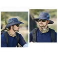 thumbnail image 5 of Sun Hats for Men UV Protection, Floppy Bucket Hats, Unisex Wide Brim Boonie Hat Breathable Beach Hat for Fishing Hiking Safari Outdoor, Navy Blue(Two-Tone), 5 of 7