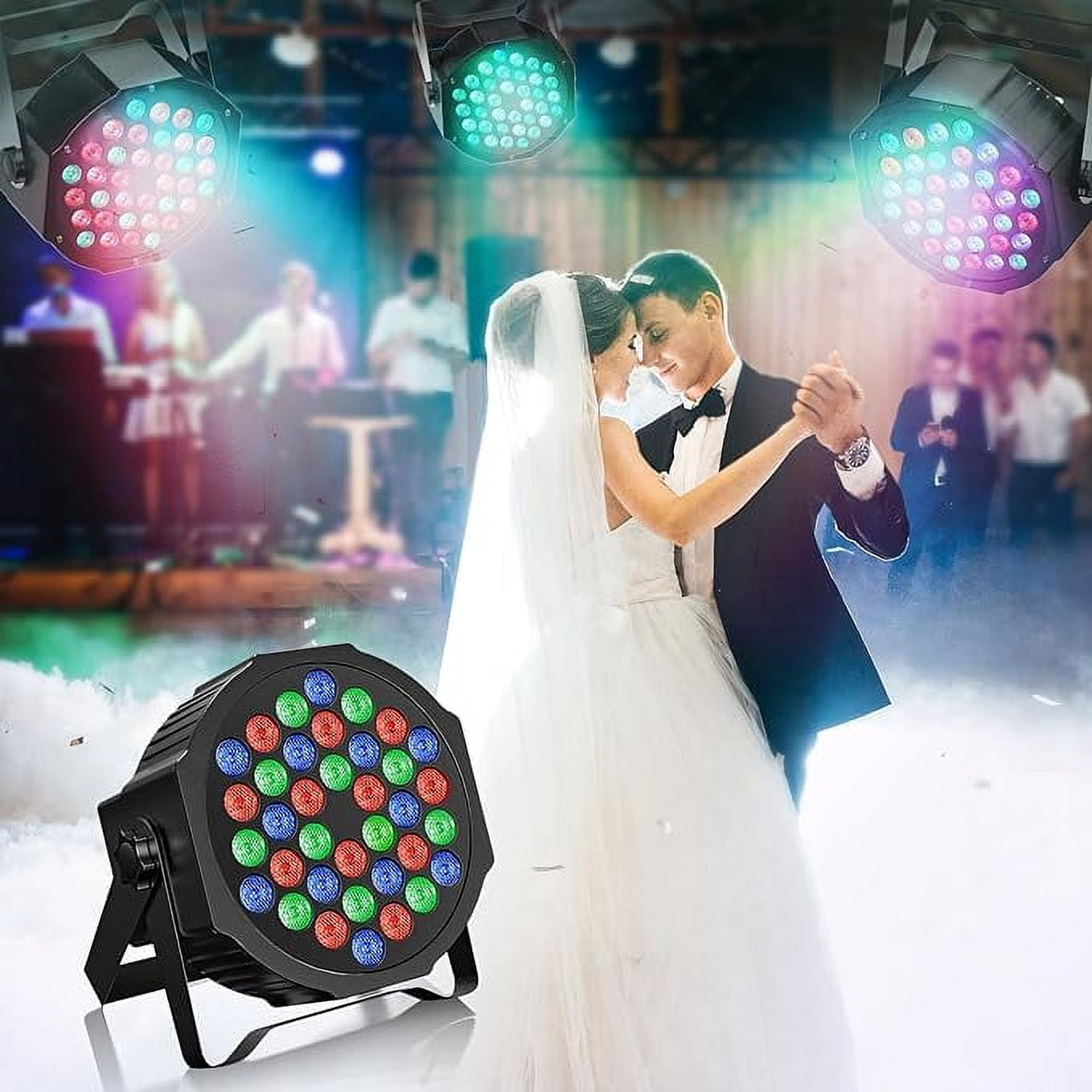 4Pack Stage Light 36 LED Par Lights, Rechargeable RGB Uplights with DJ Light Storage Bag for Christmas Halloween Music Party Disco Wedding