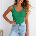 thumbnail image 5 of idosla Women's Double Lined V Neck Tank Tops Summer Basic Sleeveless Shirts Cute Trendy Going Out Tops (Green, M), 5 of 9