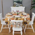 thumbnail image 2 of Fall Pumpkins Sunflowers Autumn Pattern Round Tablecloth 60" X 60",Wrinkle Wipeable Table Cloth for Kitchen Dining Room Picnic Patio Party, 2 of 6