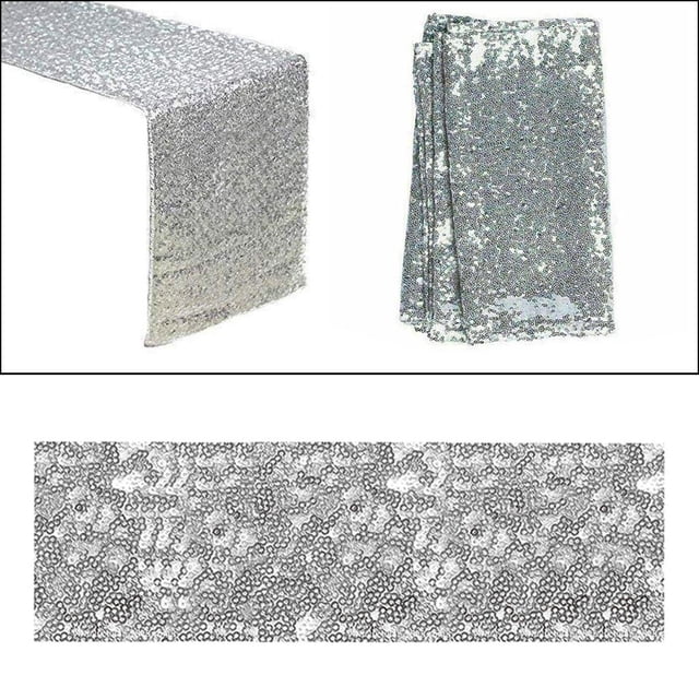 Corredores de lentejuelas 12 x 108 para boda Soledad decoraciones plata