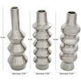 thumbnail image 3 of DecMode 3"W, 11"H Abstract Bubble Inspired Silver Ceramic Vase with Varying Shapes, Set of 3, 3 of 10