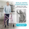 thumbnail image 3 of Stander Space Saver Walker, Lightweight Folding Walker for Seniors, Adult Walker with Wheels, Two Wheeled Rolling Walker with Rear Ski Glides, Regal Rose, 3 of 12