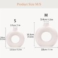 thumbnail image 4 of White Ceramic Donut Vase Set of 2, Hollow Matte Pampas Flower Vases for Boho Home Wedding Party Room Dinner Table Shelf Decor.（White）, 4 of 4