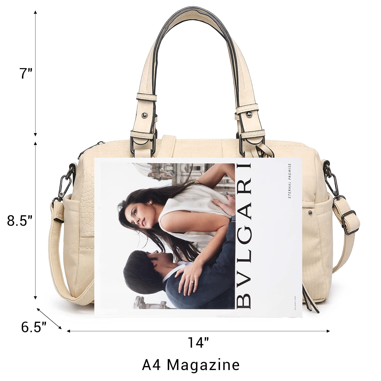 Dasein Women Soft Vegan Leather Barrel Bags Large Top Handle Totes Satchel Handbags Shoulder Purse