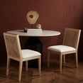thumbnail image 4 of SAFAVIEH Couture Emilio Modern Linen Solid Dining Side Chair, Natural (Set of 2), 4 of 15