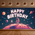 thumbnail image 6 of Yatrandify Space Adventure Happy Birthday Banner Astronaut Design Planet Theme Rocket Illustration for Kids Birthday Party Indoor Decoration Celebration, 6 of 7