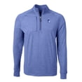 thumbnail image 2 of Men's Cutter & Buck Heather Royal Duke Blue Devils Adapt Eco Knit Heather Raglan Quarter-Zip Top, 2 of 3