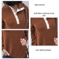 thumbnail image 2 of Solapa Pullover Otoño Invierno Color Empalme Loose Transpirable Mujeres Top para Diario Compras Al Aire Libre Con Cuello En V Naranja XXL, 2 of 3