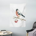 thumbnail image 1 of Rowan Tapestry, Cute Wild Bird in Watercolors Sitting on Tree Branch Xmas Themed Artwork, Wall Hanging for Bedroom Living Room Dorm Decor, 40W X 60L Inches, Coral Pale Grey Black, by Ambesonne, 1 of 2