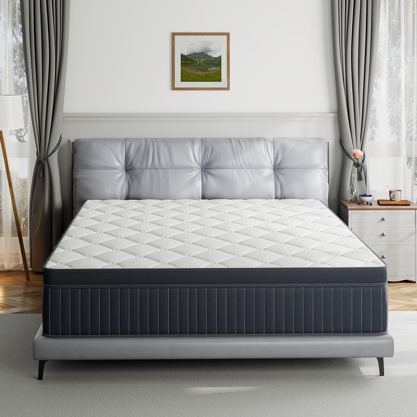 12 inch King Hybrid of Gel Memory Foam Mattress for Cool Sleep & Pressure Relief, Medium Firm Mattresses Bed-in-a-Box/Pressure Relieving