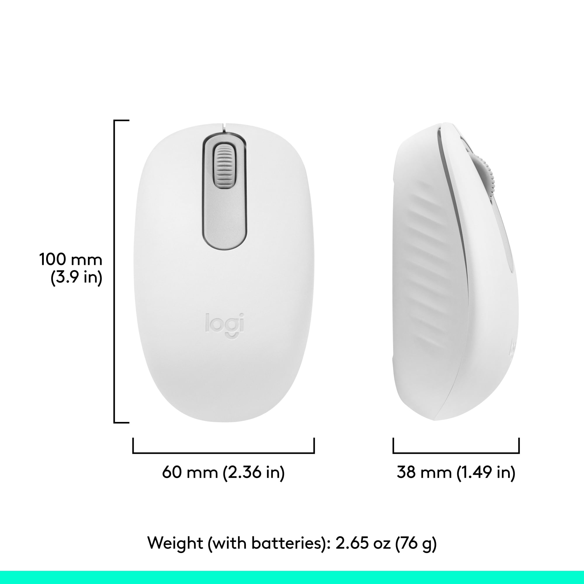 Logitech M196 Bluetooth Wireless Mouse, Compact and Portable Mouse for Laptops, Tablets and More, Off-white
