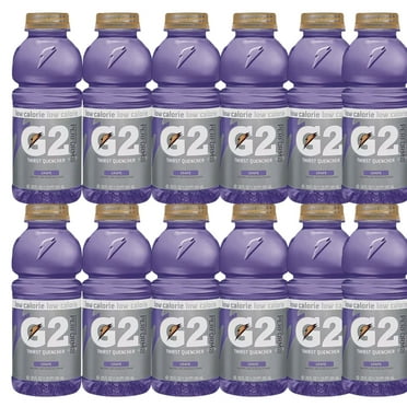Gatorade G2 Low-Calorie Sports Drink, Grape Flavor, 20 fl oz Bottles (12 Pack) – Electrolyte-Rich Hydration for Replenishment & Recovery