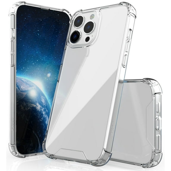 Clear Case for iPhone 13 Pro Max, Transparent [Aquaflex] Semi-Flexible TPU Phone Cover [with Shock Absorbing Airbag Bumpers]