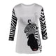 thumbnail image 4 of Puntoco - Camiseta holgada con estampado de moda para mujer, blusa de manga 3/4 de longitud media, cuello redondo, tops casuales Puntoco Puntoco-3485, 4 of 5