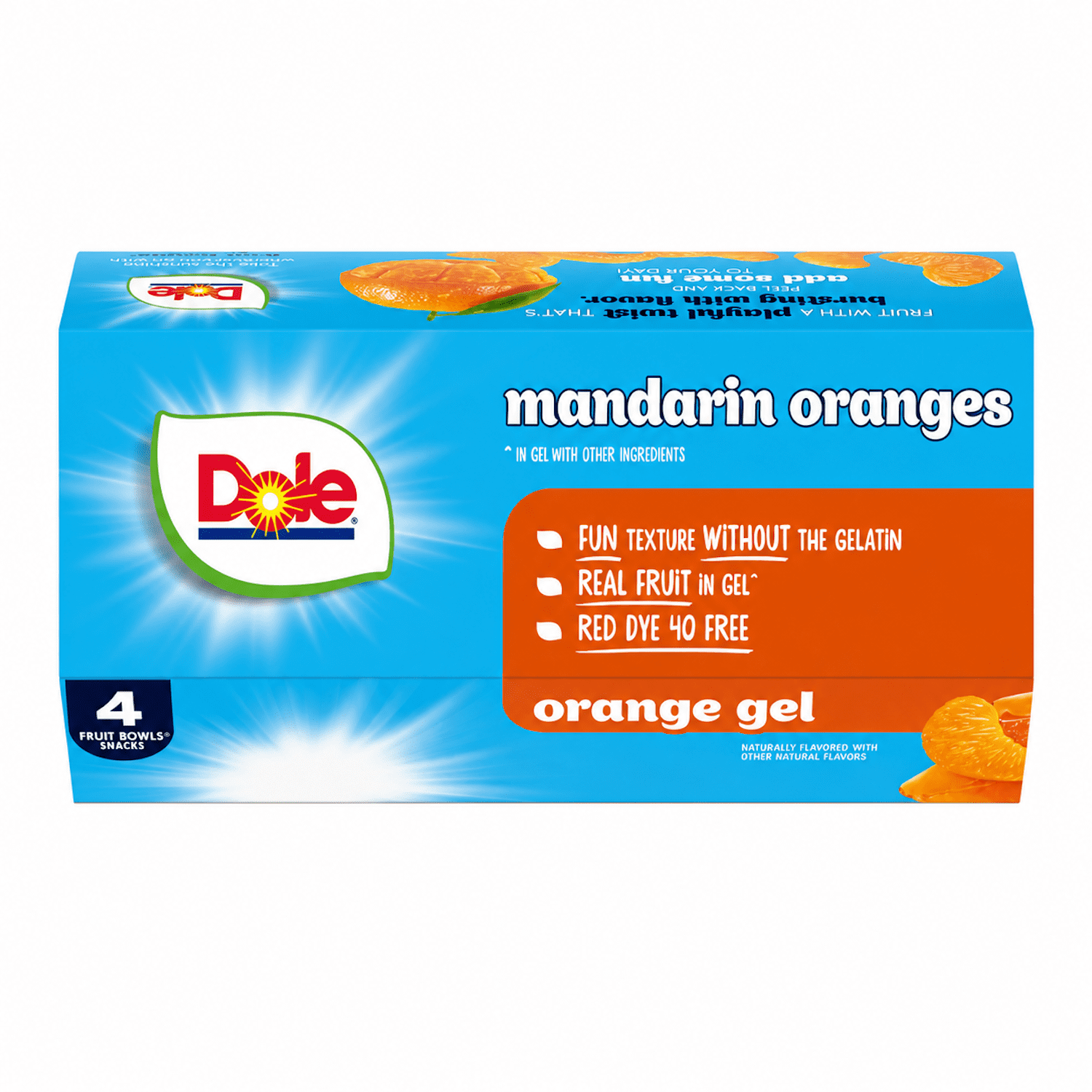(3 pack) Dole Fruit Bowls Mandarin Oranges in Orange Gel, 4.3 oz Cups (4 Pack)