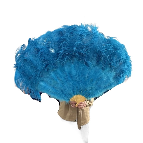 Large Femina Feather Fan Costume Folding Hand Fan Decorative FoldingFan Feather Fan Feather Fans for Burlesque