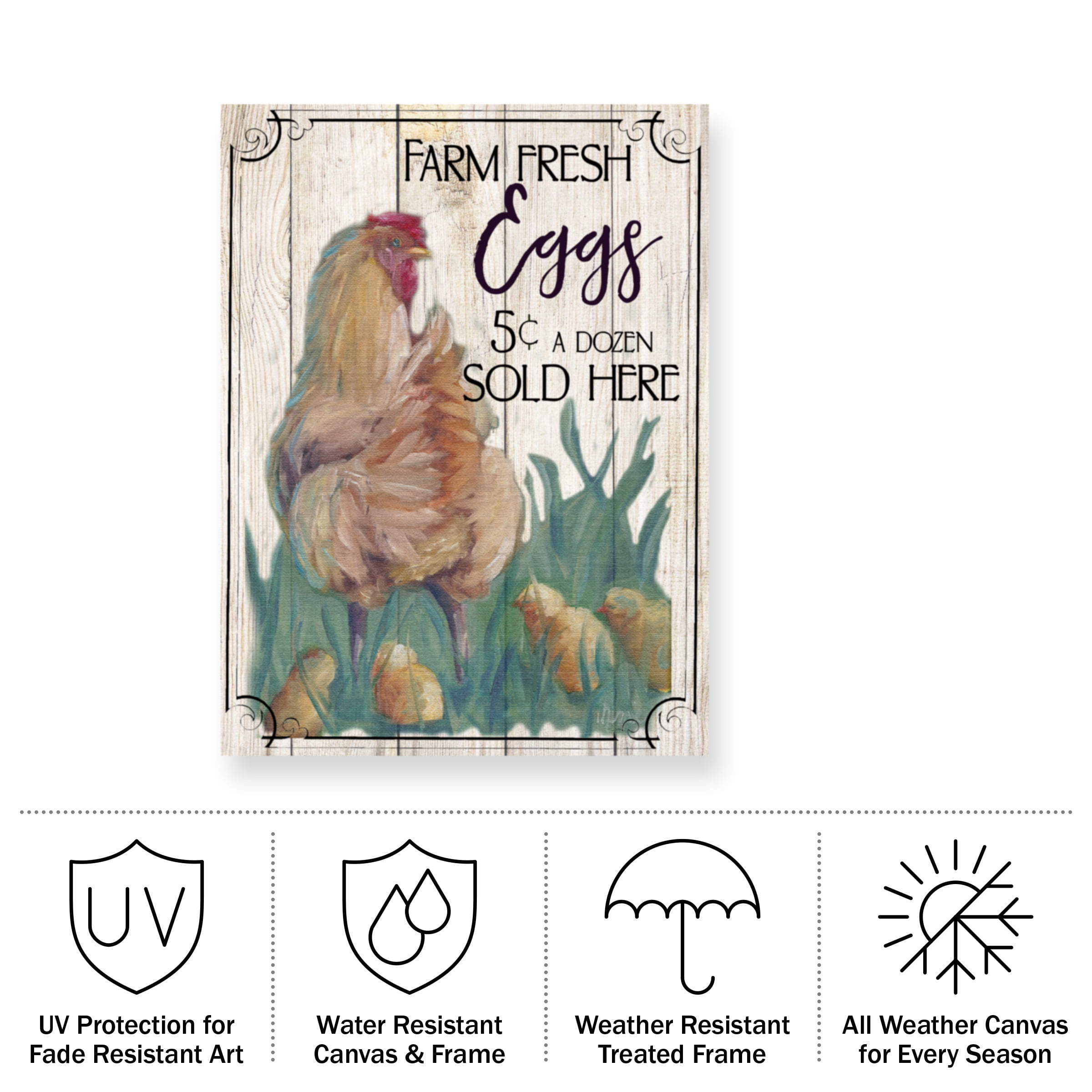 Marnie Bourque 'Eggs And Chicken' Outdoor Canvas