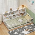 thumbnail image 6 of Costway Twin Size Montessori Floor Bed with Bookcase Storage Shelves & Safety Fence Rails White, 6 of 11