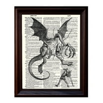 Jaberwocky - Dictionary Art Print Printed On Authentic Vintage Dictionary Book Page - 8 x 10.5