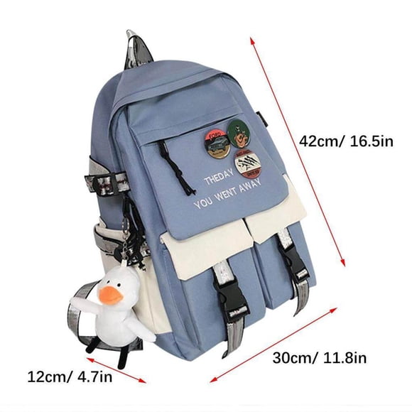 Backpacks School Backpack with Pendant Badge Waterproof Laptop Computer Backpack Travel Bag for Boys Girls Students