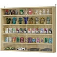 thumbnail image 7 of 5-Tier Display Cabinet, Glass Door Cabinet with Adjustable Shelves, Wall-Mounted Display Case for Playroom, Bedroom, Oak, 7 of 7