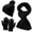 Black, variant on Baseball Caps Winter Windproof Knit Sets for Adults Hat Scarf Skiing Cycling Warm Knit Headwear Everyday Black