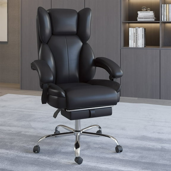 Hovos Big and Tall Heavy Duty Office Chair, 500 lbs, Ergonomic High Back with Adjustable Headrest & Footrest, Lumbar Support, 360° Swivel Computer Desk Chair, Black