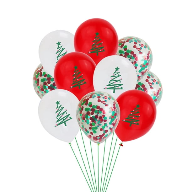 Kit de globos de fiesta para Navidad, 11 unidades, látex rojo y blanco, 30 cm