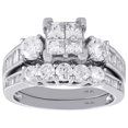 thumbnail image 2 of 14K White Gold Solitaire Diamond Bridal Set Engagement Ring + Wedding Band 2 Ct, 2 of 5