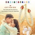 thumbnail image 4 of Fasjewly Simulated Diamond Birthstone Hoop Earrings,14k Gold Plated Silver Earrings Pear Cut Cubic Zirconia Jewelry Gifts for Women-April, 4 of 10
