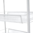 thumbnail image 4 of MUNDO IN MUEBLES Carrito Organizador Talsi 1653 Blanco | Carrito Auxiliar de 3 Niveles con Cestas de Malla | Estructura de Metal | Diseño Compacto y Movible | Ideal para Hogar y Oficina, 4 of 8
