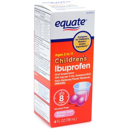 equate Ibuprofène Bubblegum Suspension pour enfants, 4 oz