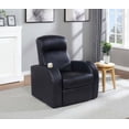 thumbnail image 2 of Coaster Cyrus Contemporary Leather Home Theater Upholstered Recliner Black, 2 of 9