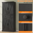 thumbnail image 6 of 72" Kitchen Pantry Cabinet, Tall Pantry Storage Cabinet with Adjustable Shelves and Drawer, Black Kitchen Cabinet Buffet Cupboards Storage Cabinet for Home Office Use (16" D x 30" W x 72" H), 6 of 6