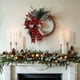 thumbnail image 1 of Nordics Rattan Wreath Wall Hanging Door Decoration Half Circles Bow Decoration Christmas Rattan Window Display, 1 of 9