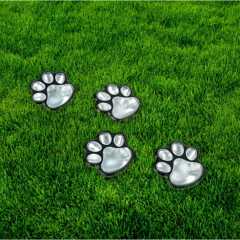 Ideawork's Set of 4 LED Pathway Paw Print Solar Lights Ideawork's Set of 4 LED Pathway Paw Print Solar Lights