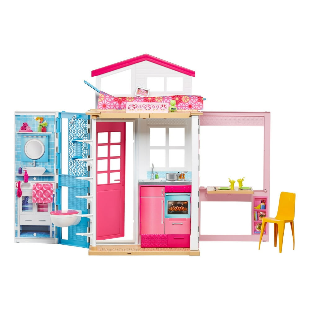 Barbie 2-Story House Close-and-Go Portable Playset - Walmart.com