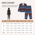thumbnail image 4 of Salouo Vintage Corn Pattern in Red Blue Pattern Women's Pajamas Set Long Sleeve Button Down Sleepwear Soft Pj Lounge Sets for women 2 Piece Pjs Set with Long Pants-Small, 4 of 7