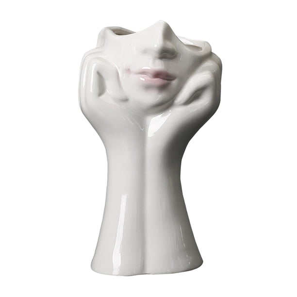 Macetero de cabeza hermosa, jrón de macetero de rostro, de rostro, Zulema Jarrón irregular