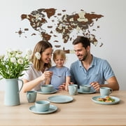 Colorfull Worlds Wood World Map Educational for Kids- Mixed XL