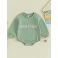 thumbnail image 2 of Bagilaanoe Newborn Baby Boy Oversized Romper Sweatshirt Long Sleeve Bodysuits Letter Embroidery Pullover 3M 6M 12M 18M Infant Casual Tee Tops, 2 of 9