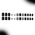 thumbnail image 4 of Pack Of 24 Black Heart Glitters Easy To Apply Reusable False Nails For Women Girl Party Decoration, 4 of 8