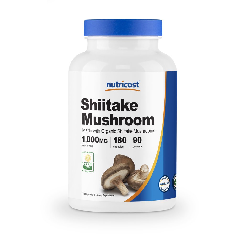 Nutricost Organic Shiitake Mushroom Capsules 1000mg, 90 Servings