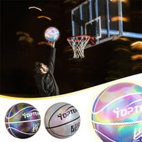 Basketball Holographic Reflective Basketball Indoor Outdoor Leather Basketball