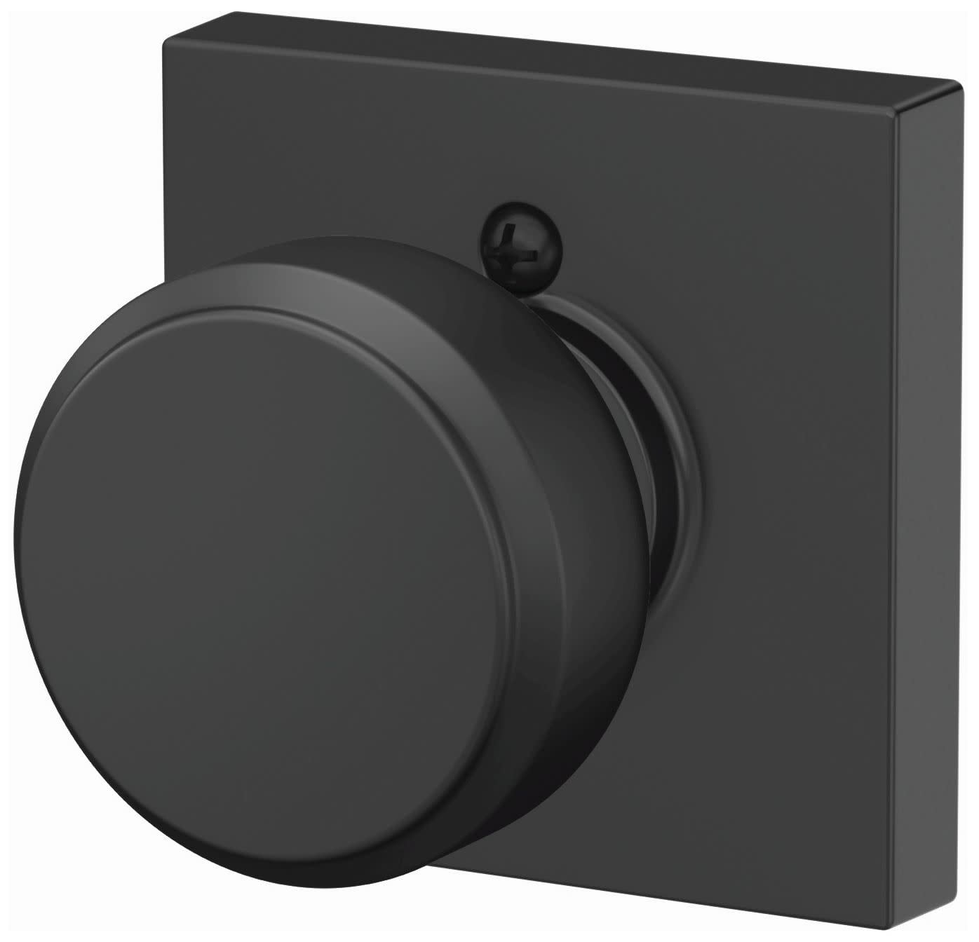 Schlage F170BWE622COL Bowery Non-Turning One-Sided Dummy Door Knob - Black