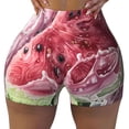thumbnail image 2 of Rocae Watermelon Splash Realism Art for Women's Quick-Dry Running Shorts,Ladies Active Athletic Apparel Yoga Workout Gym Running Volleyball Spandex Shorts-Small, 2 of 8
